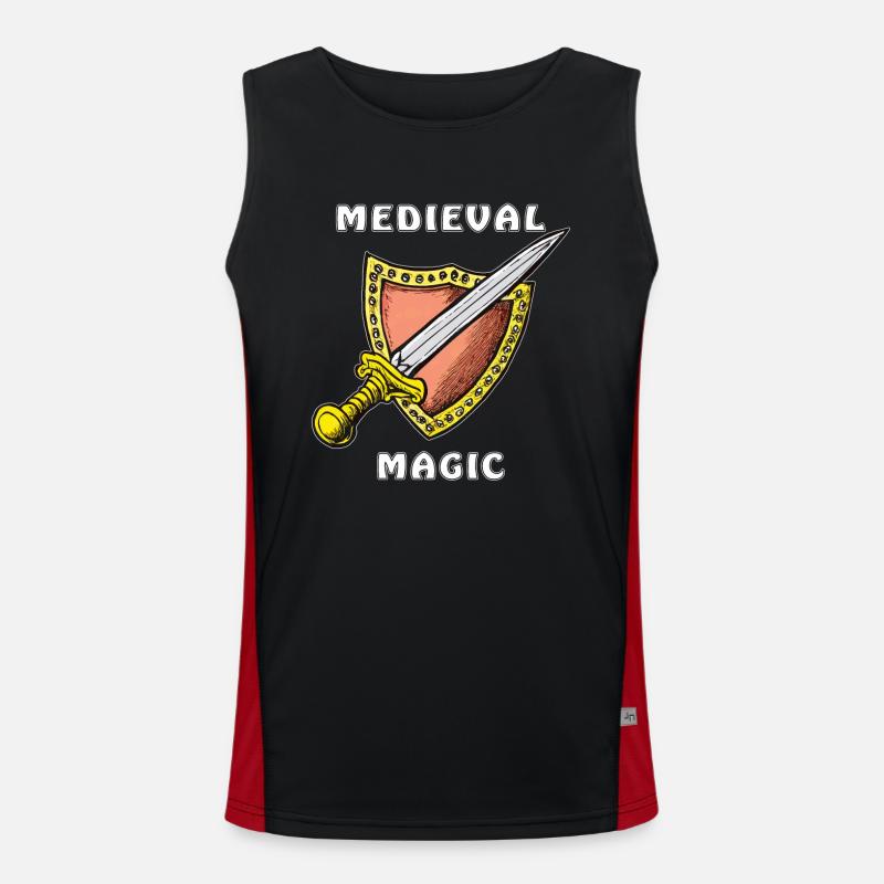 MEDIEVAL SWORD MEDIEVAL MAGIC - Men's Functional Contrast Tank Top - black/red