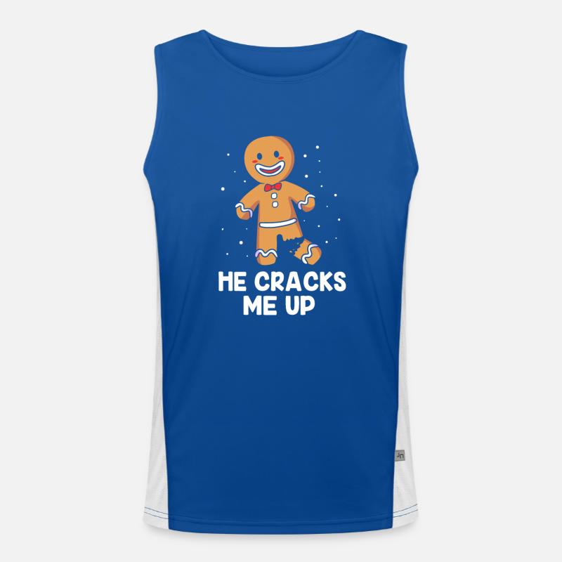 Gingerbread Man Gingerbread Heart Gingerbread Snacking Men's Functional Contrast Tank Top 