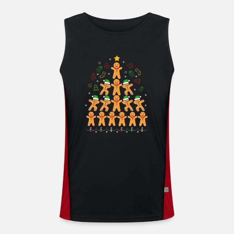 Gingerbread Man Gingerbread Heart Gingerbread Snacking Men's Functional Contrast Tank Top 