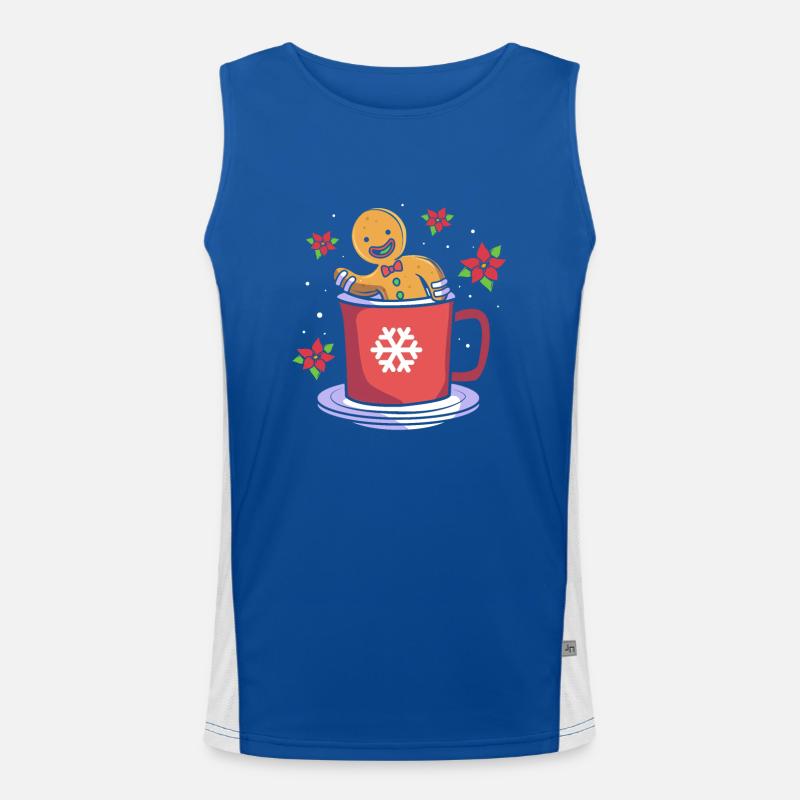 Lebkuchenmann Lebkuchenherz Lebkuchen Naschen Funktionelles Kontrast-Tank Top für Männer 