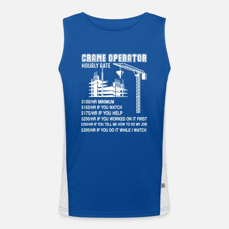 Crane Operator Hourly Rate Men's Functional Contrast Tank Top 