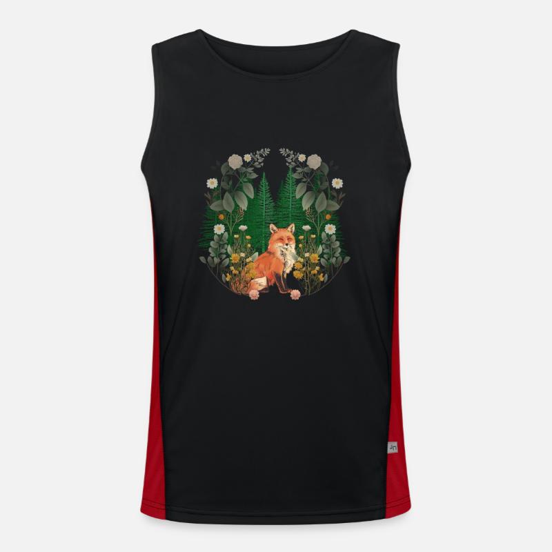 Foxes, Foxes, Forest, Forest Animals, Forest Dwellers Men's Functional Contrast Tank Top 