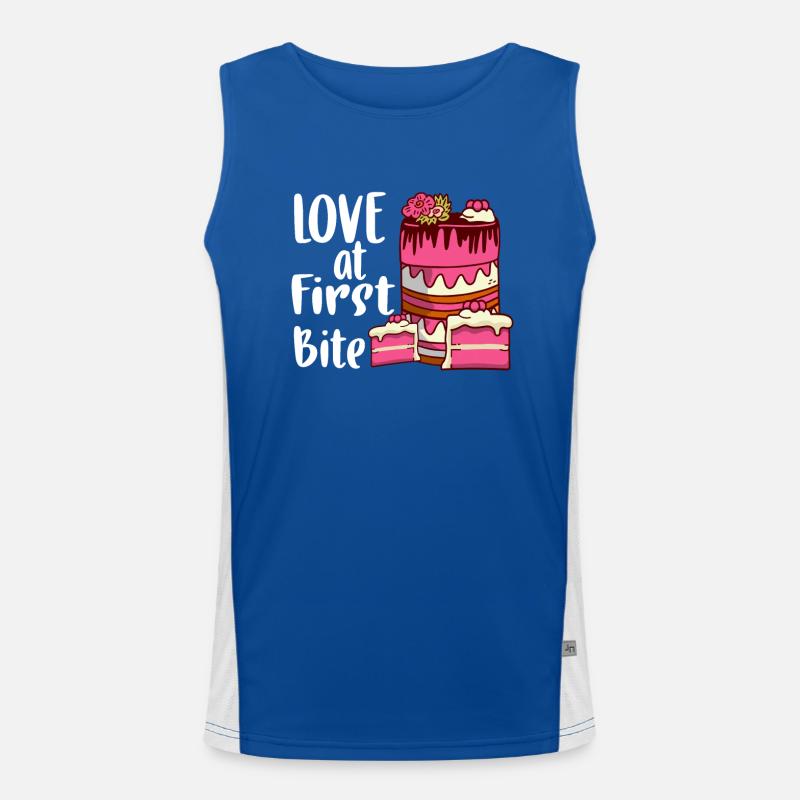 Liebe auf den ersten Biss Patissier Backen Funktionelles Kontrast-Tank Top für Männer 