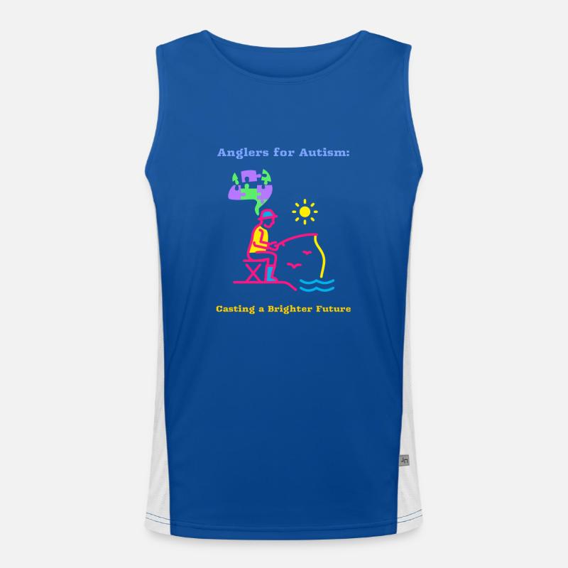 Anglers For Autism Casting a Brighter Future Men's Functional Contrast Tank Top 