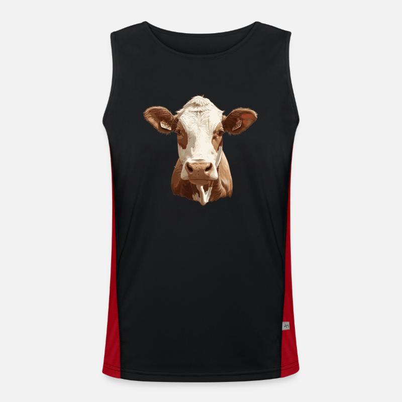 Cows Cow - Men's Functional Contrast Tank Top - black/red