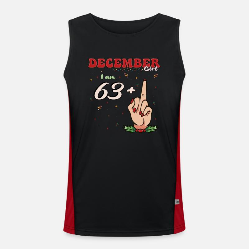 Dezember Mädchen 63 + Flip Off | Heftiger 64. Platz Funktionelles Kontrast-Tank Top für Männer 