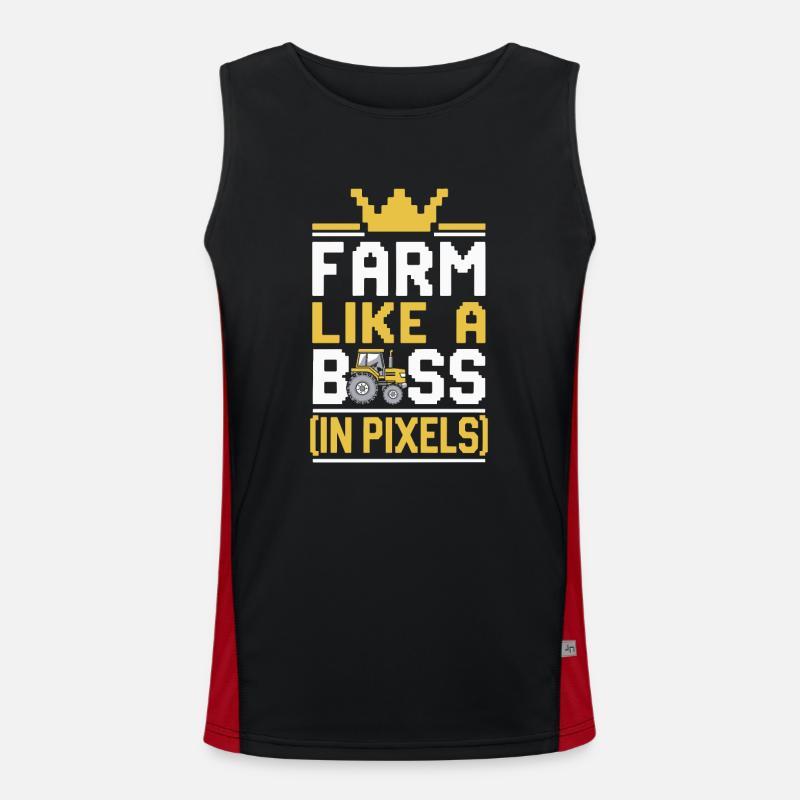Farming Simulator Virtual Farming Game Fan Farm Funktionelles Kontrast-Tank Top für Männer 