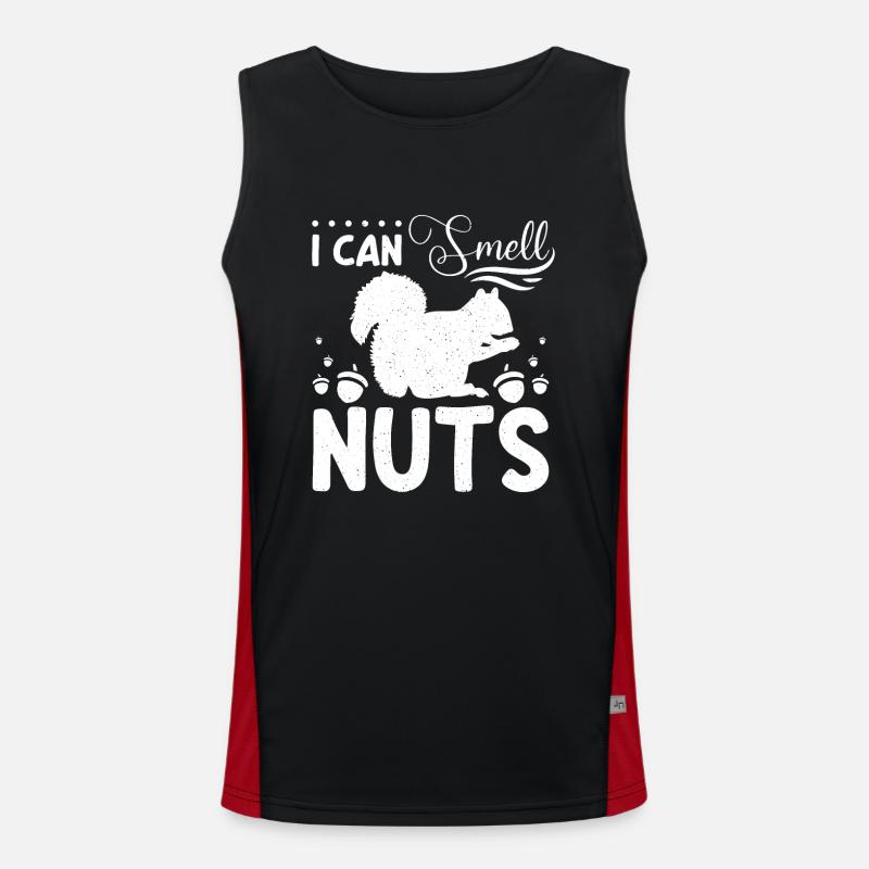 Funny Squirrel I can smell nuts Men's Functional Contrast Tank Top 