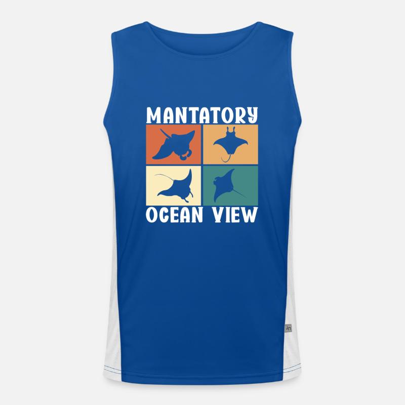 Manta Rays Great Manta Sea Creatures Men's Functional Contrast Tank Top 