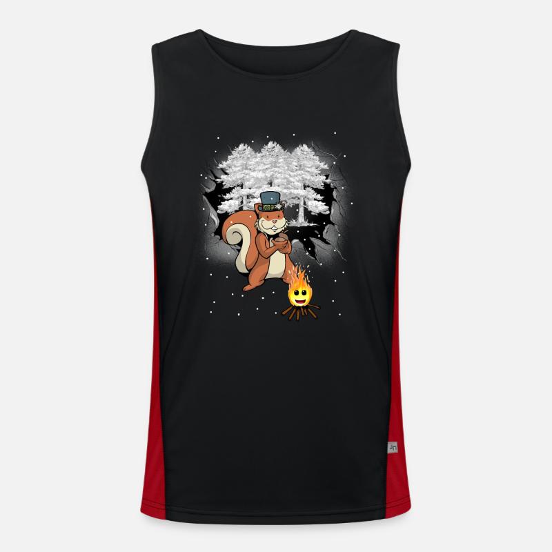 Winter Wald Eichhörnchen Kinder Funktionelles Kontrast-Tank Top für Männer 
