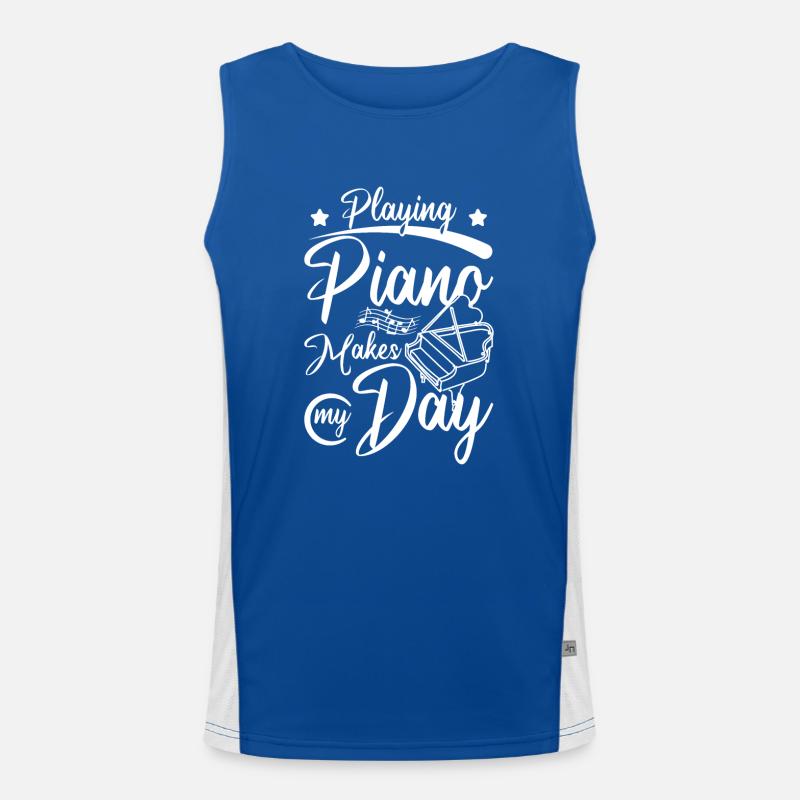 Playing piano makes my day Funktionelles Kontrast-Tank Top für Männer 