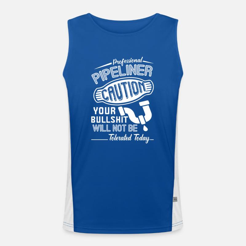 Professional Pipelayer Caution Men's Functional Contrast Tank Top 