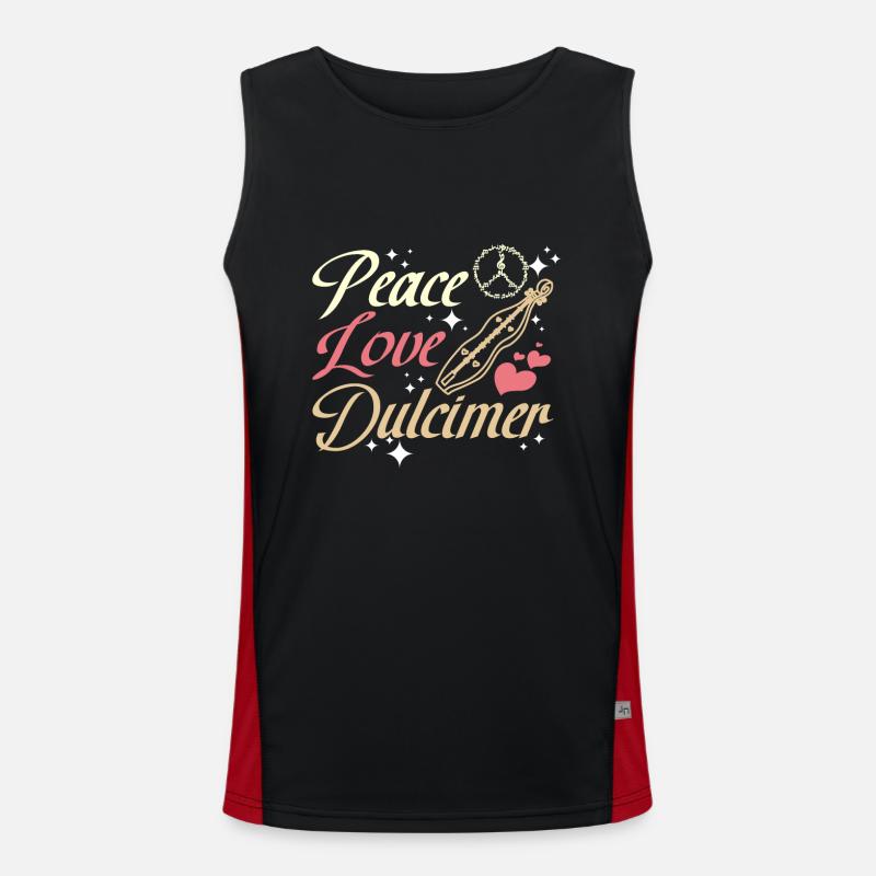 Peace Love Dulcimer Funktionelles Kontrast-Tank Top für Männer 