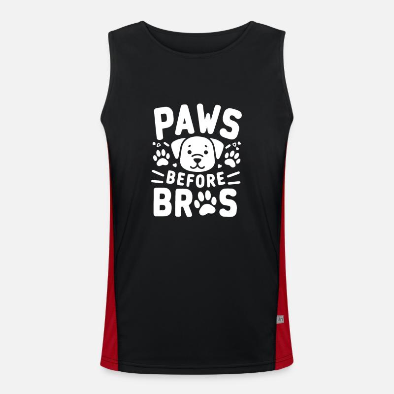 Paws Before Bros - Men's Functional Contrast Tank Top  - black/red