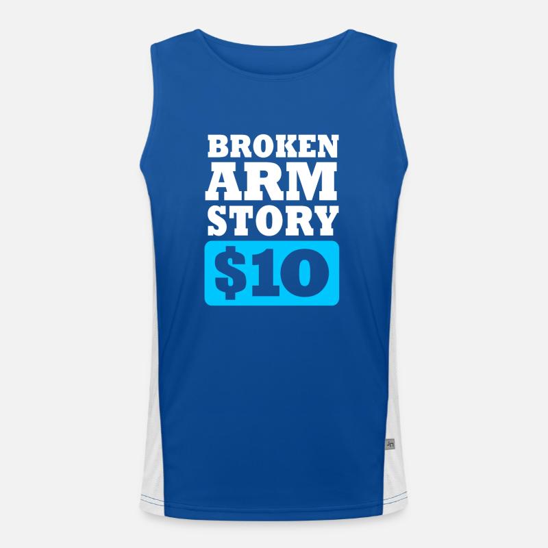 Broken Arm Bone Fracture Men's Functional Contrast Tank Top 