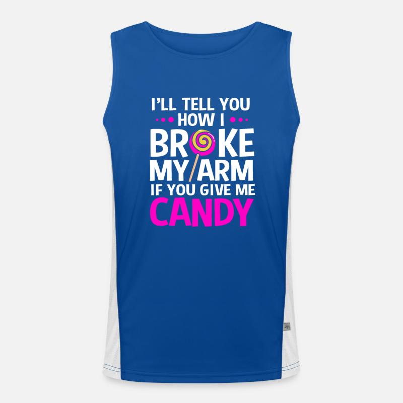 Broken Arm Bone Fracture Men's Functional Contrast Tank Top 