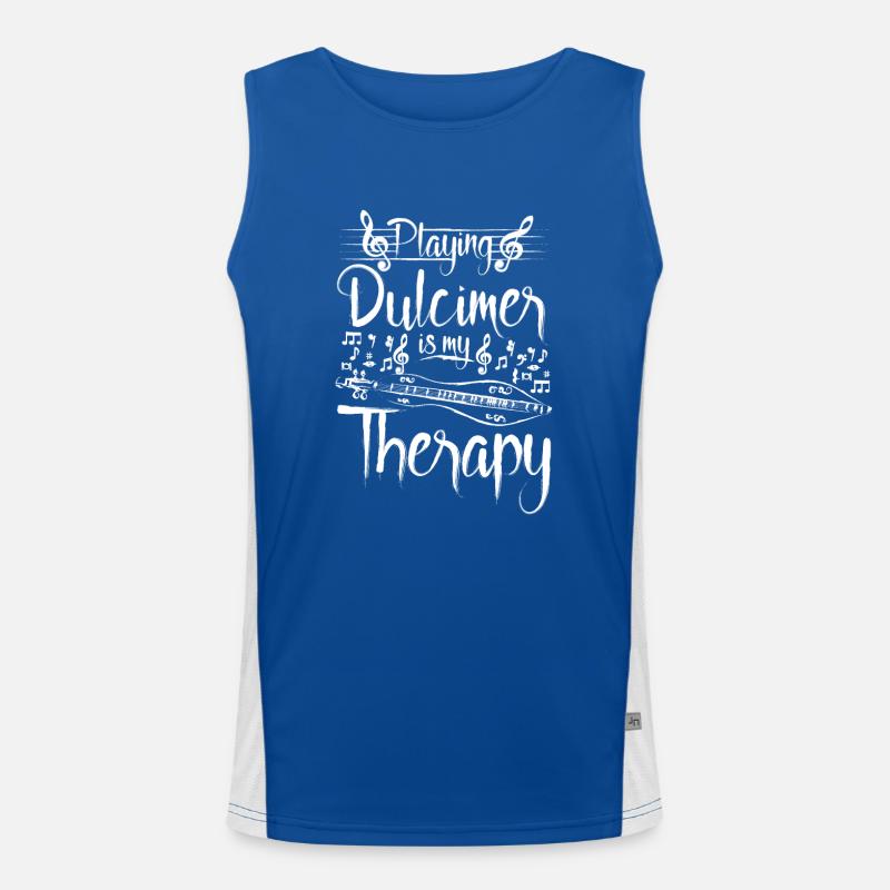 Playing Dulcimer is my therapy Funktionelles Kontrast-Tank Top für Männer 