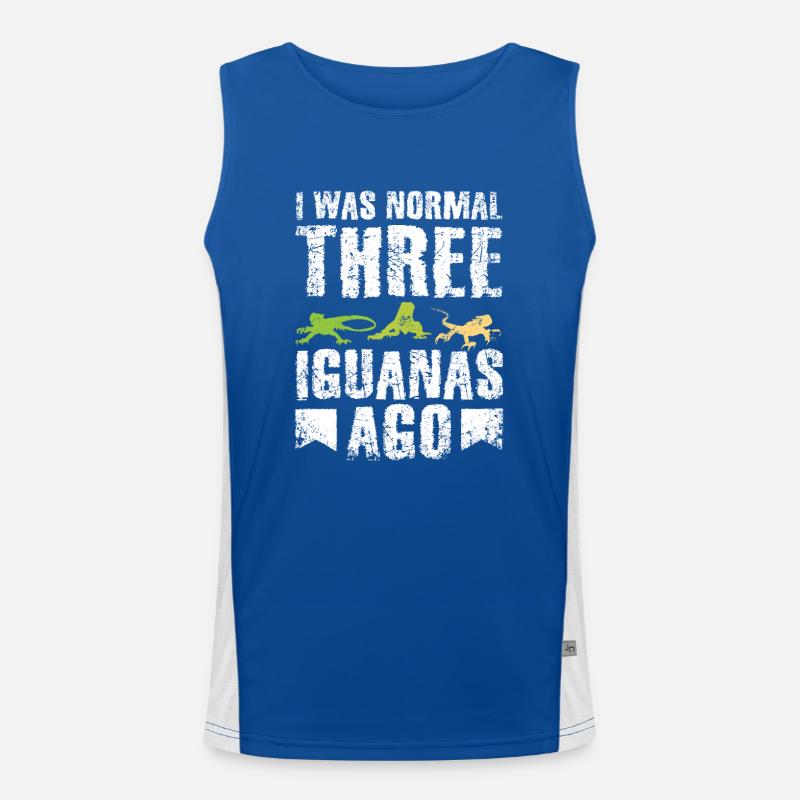 I was normal three iguanas ago Funktionelles Kontrast-Tank Top für Männer 