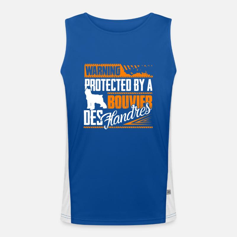 Protected By Bouvier Des Flandres Men's Functional Contrast Tank Top 