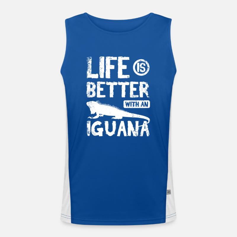 Life is better with an Iguana Funktionelles Kontrast-Tank Top für Männer 
