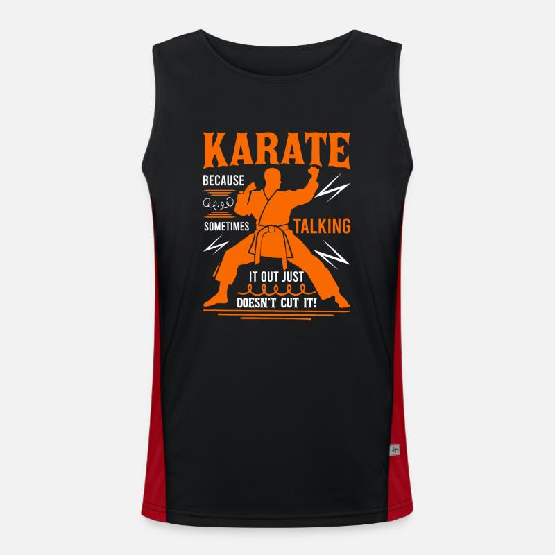 Karate: Weil es manchmal einfach ist, darüber zu reden Funktionelles Kontrast-Tank Top für Männer 