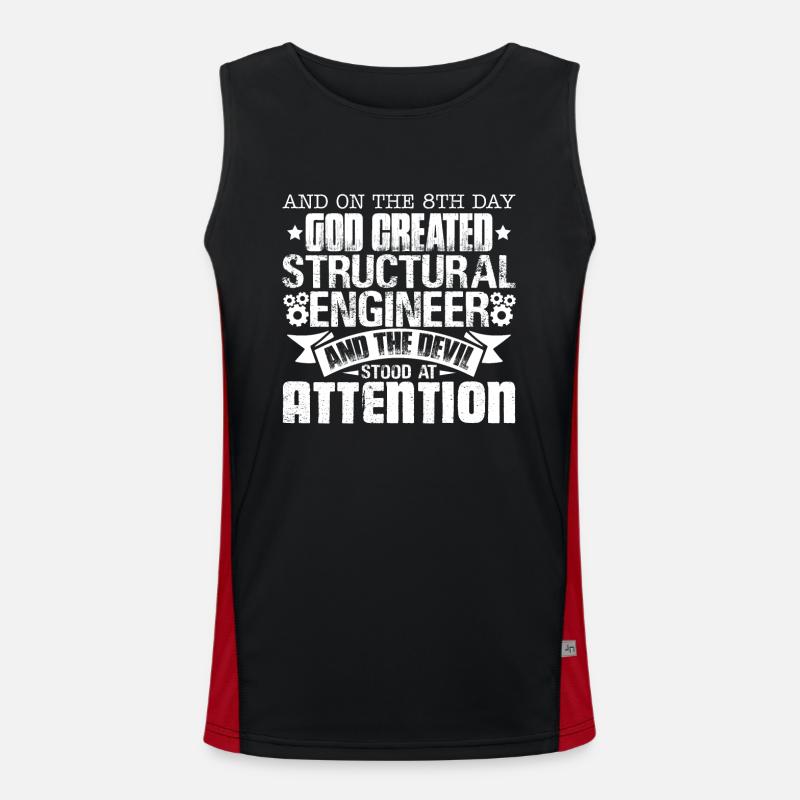 God Created Structural Engineer - Men's Functional Contrast Tank Top  - black/red