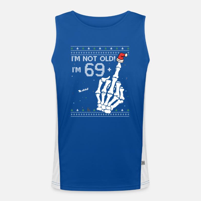 Ich bin 69 + 1 Mittelfinger - Spaß 70. Geburtstag Funktionelles Kontrast-Tank Top für Männer 