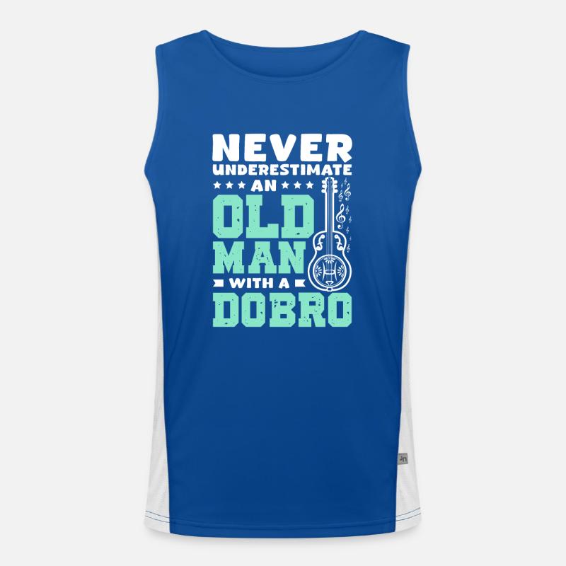 Never underestimate an old man with a Dobro Funktionelles Kontrast-Tank Top für Männer 