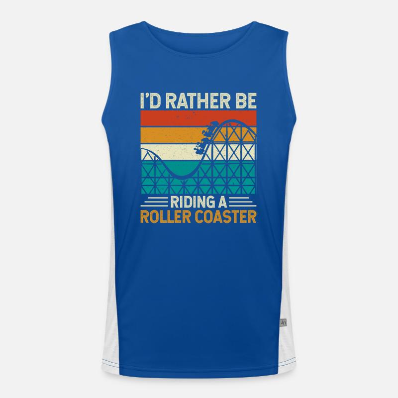 Roller Coaster Theme Park Men's Functional Contrast Tank Top 