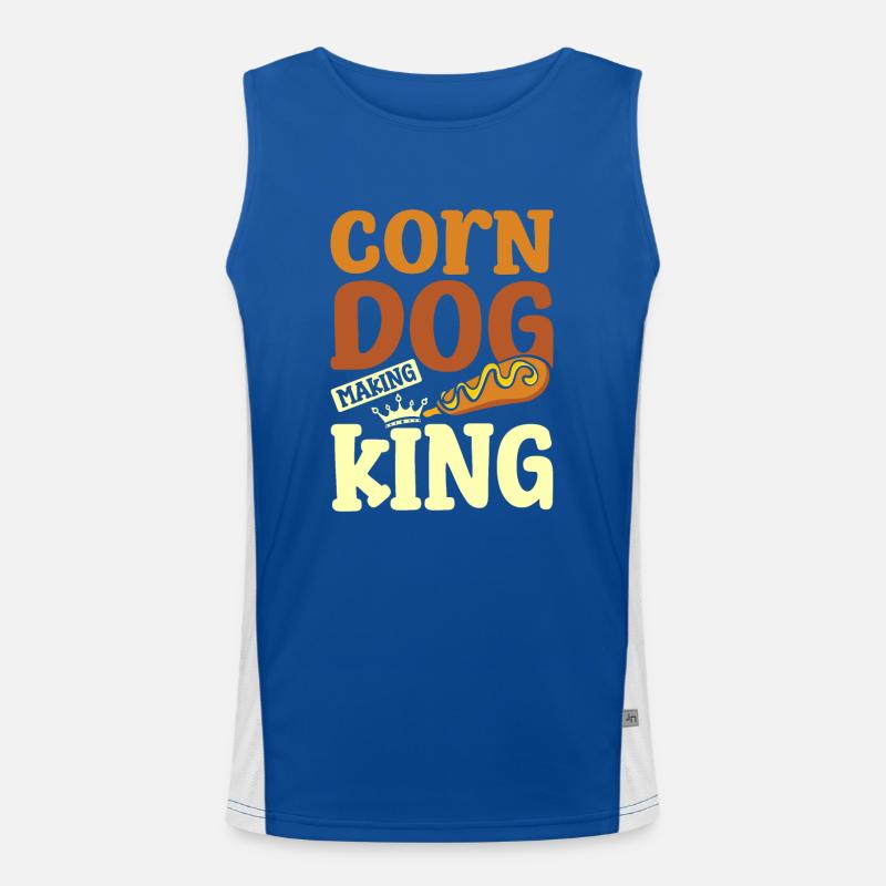 Corn Dog making king Funktionelles Kontrast-Tank Top für Männer 