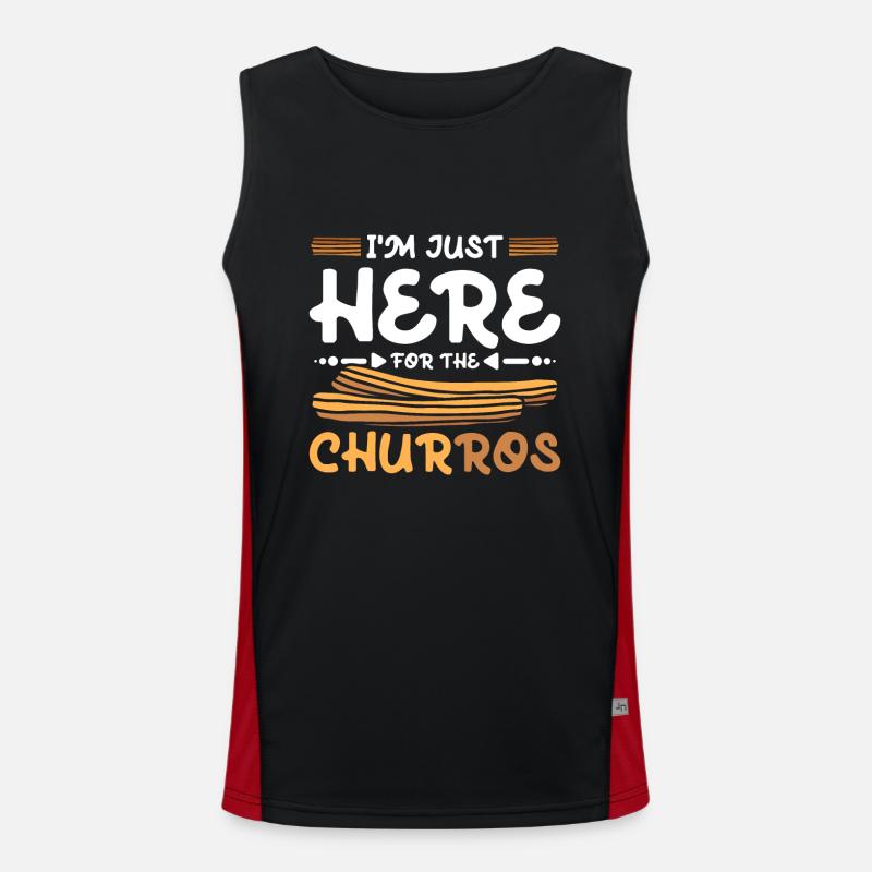 I'm just here for the Churros Funktionelles Kontrast-Tank Top für Männer 
