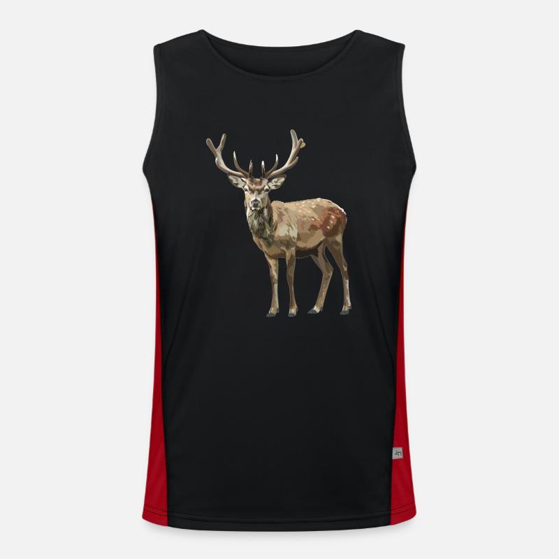 Deer Deer - Men's Functional Contrast Tank Top  - black/red