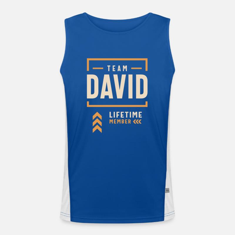 Team David Lifetime Member Funny Name David Men's Functional Contrast Tank Top 