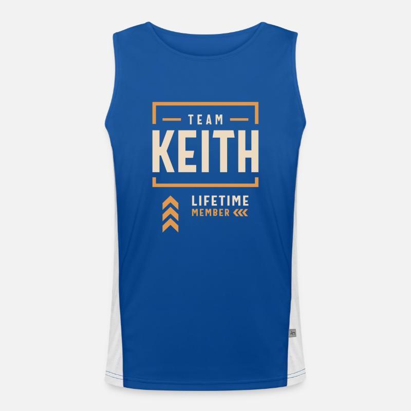 Team Keith Lifetime Member Funny Name Keith Men's Functional Contrast Tank Top 