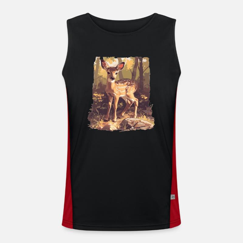 Deer Deer - Men's Functional Contrast Tank Top  - black/red