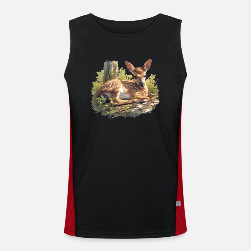 Deer Deer - Men's Functional Contrast Tank Top  - black/red