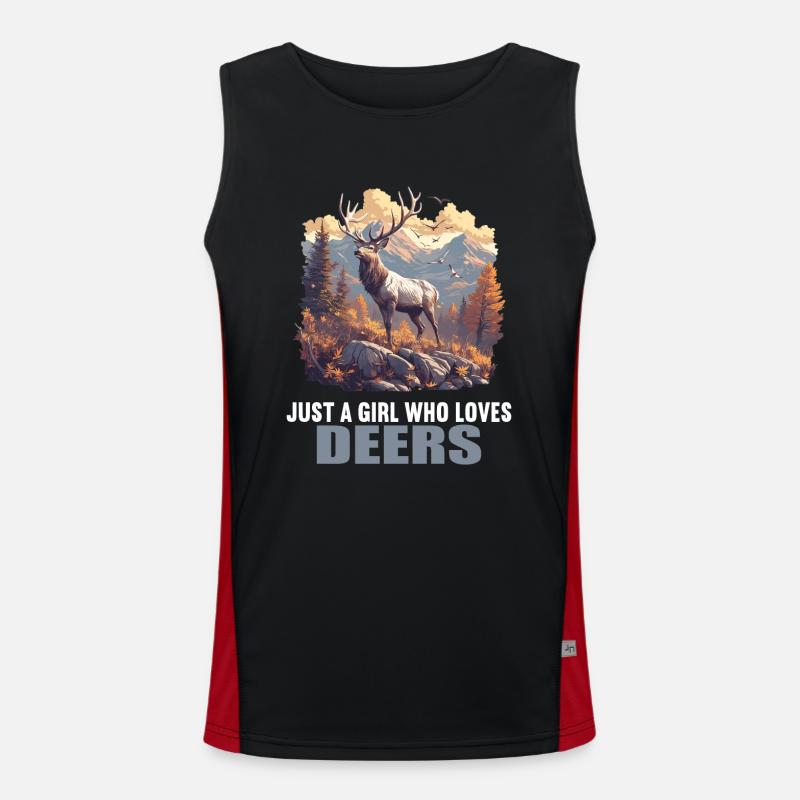 Deer Deer - Men's Functional Contrast Tank Top  - black/red