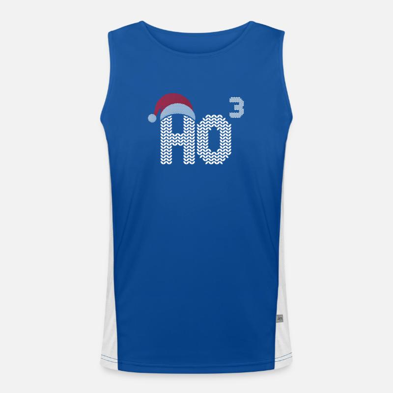 Ho Cubed Funny Christmas Math Teacher Ho Ho Ho Men's Functional Contrast Tank Top 