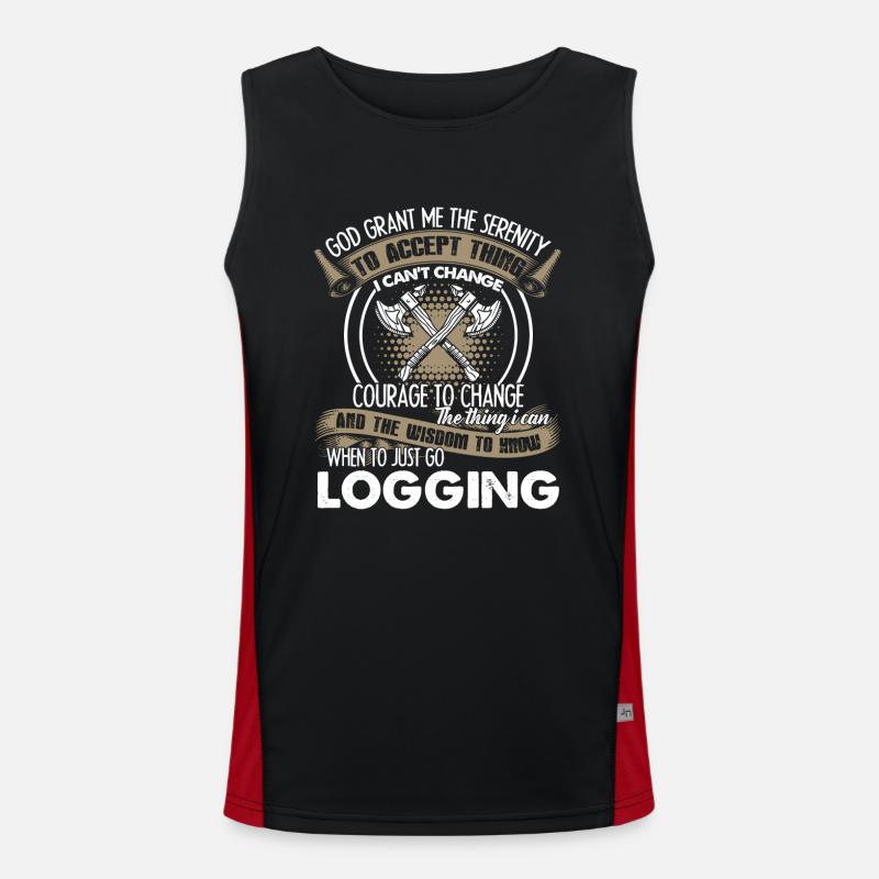 Logger Just Go Logging - Men's Functional Contrast Tank Top - black/red
