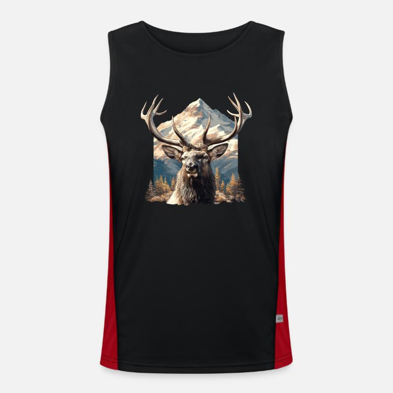 Moose Moose - Men's Functional Contrast Tank Top  - black/red