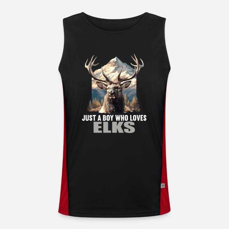 Moose Moose - Men's Functional Contrast Tank Top - black/red