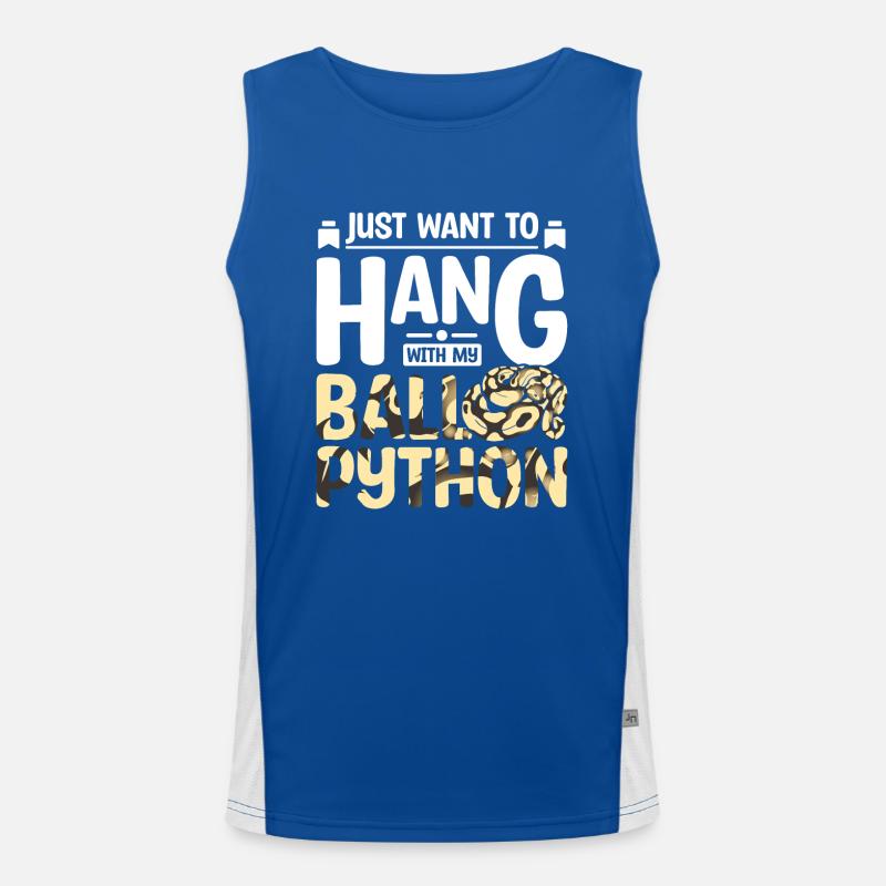 Just want to hang with my ball python Funktionelles Kontrast-Tank Top für Männer 