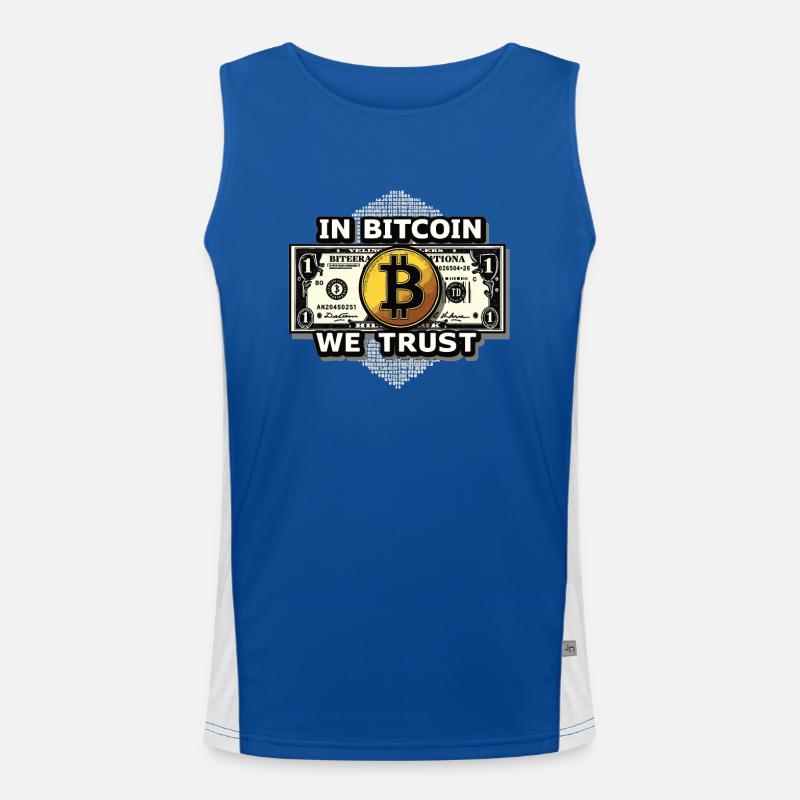 In Bitcoin We Trust Kryptowährung Btc Bitcoin Funktionelles Kontrast-Tank Top für Männer 