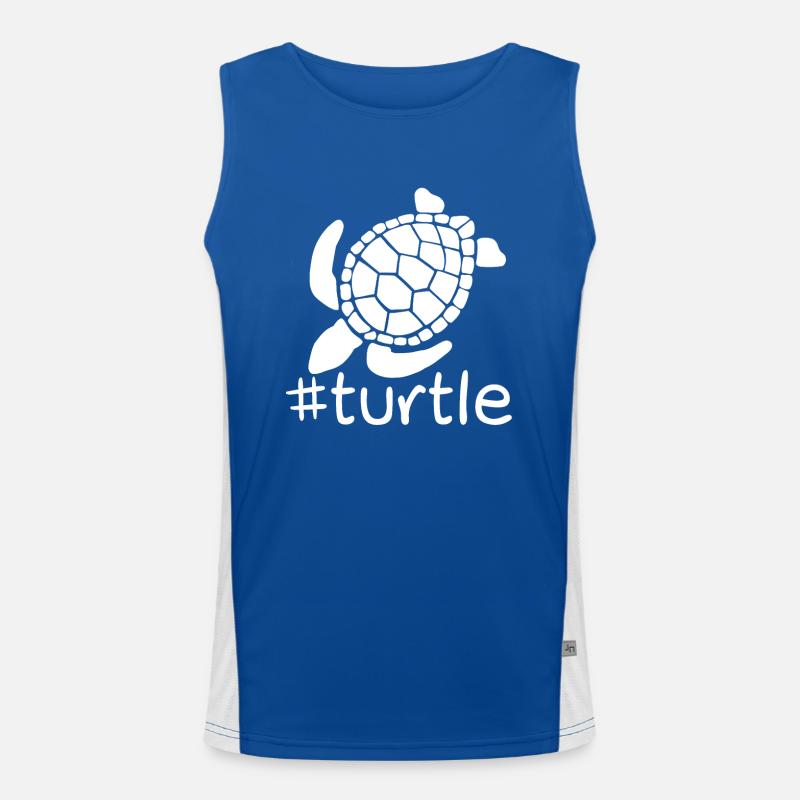 Funny Turtle Hashtag Men's Functional Contrast Tank Top 