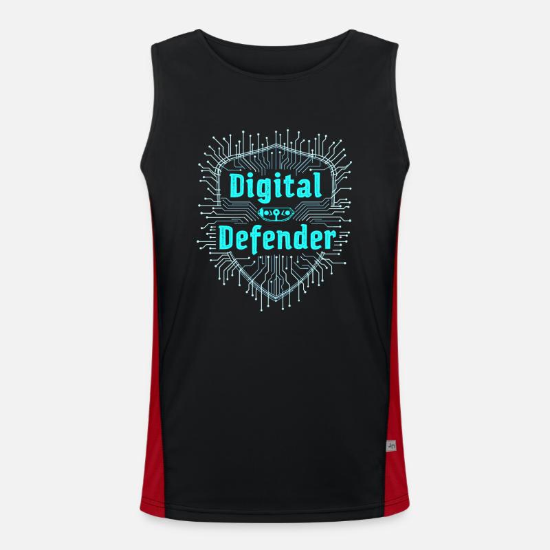 Ethical Hacking Cybersecurity Digital - Men's Functional Contrast Tank Top  - black/red