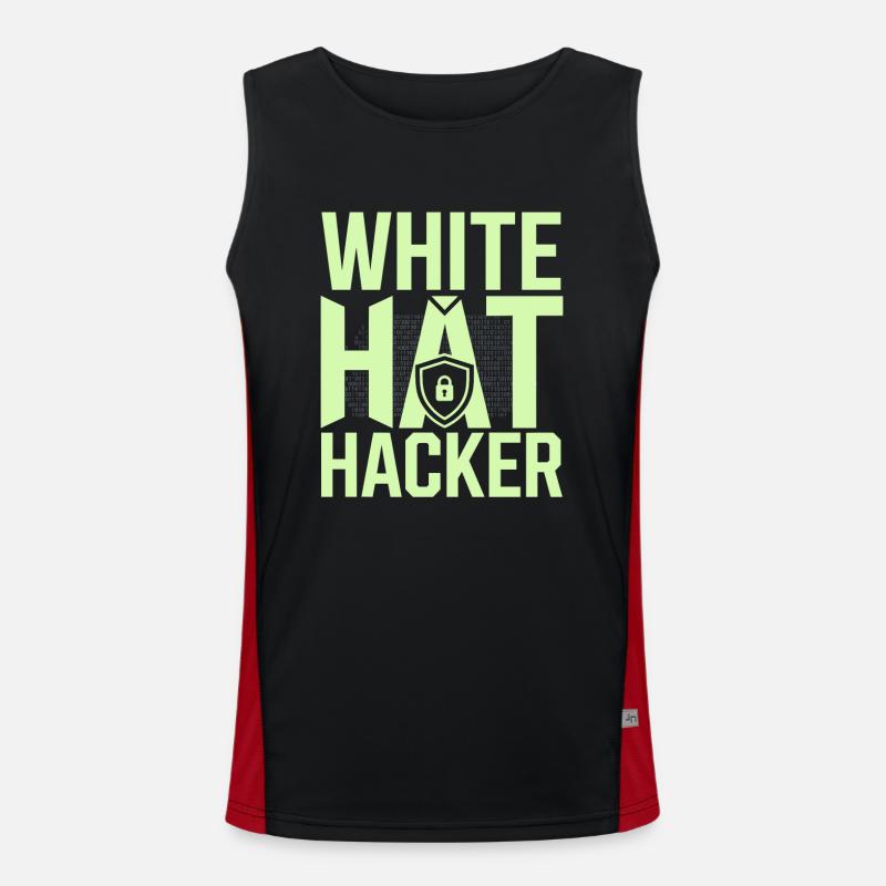 Ethical Hacking Cybersecurity Digital - Men's Functional Contrast Tank Top  - black/red