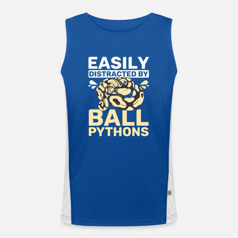 Easily distracted by ball pythons Funktionelles Kontrast-Tank Top für Männer 