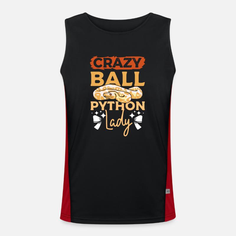 Crazy Ball python lady - Men's Functional Contrast Tank Top  - black/red
