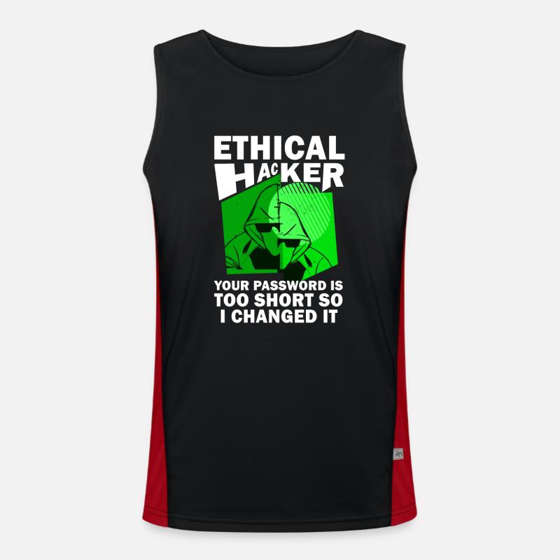 Ethical Hacker Cybersecurity Expertise - Men's Functional Contrast Tank Top  - black/red