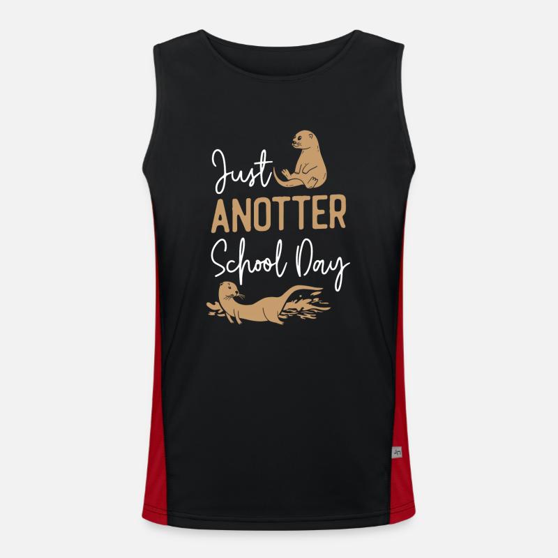 Otter Pre-School First Grade Back Funktionelles Kontrast-Tank Top für Männer 